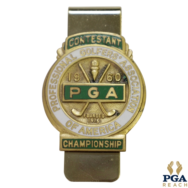 1960 PGA Championship at Firestone CC Contestant Badge - Jay Hebert Winner