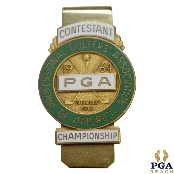 1964 PGA Championship at Columbus CC Contestant Badge - Bobby Nichols Winner
