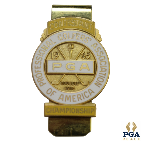 1965 PGA Championship at Laurel Valley CC Contestant Badge - Dave Marr Winner