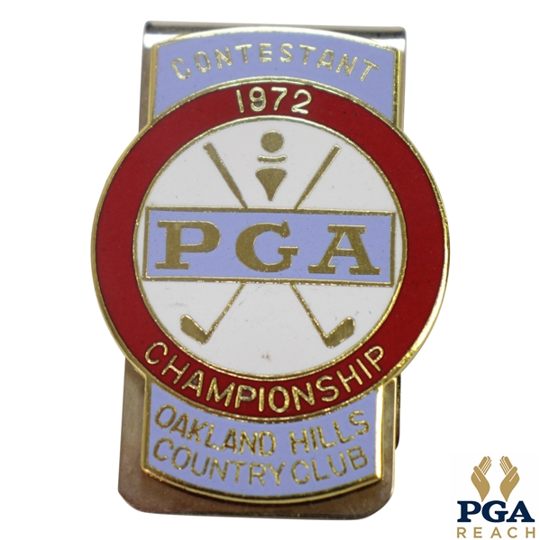 1972 PGA Championship at Oakland Hills CC Contestant Badge - Gary Player Winner