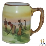 Classic Hand Painted Lady Golfers Scene with Decorative Handle - Nippon