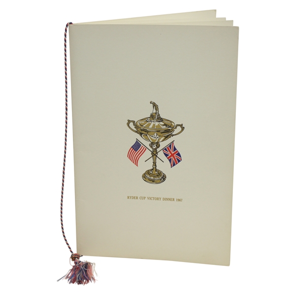 1967 Ryder Cup Matches at Champions Golf Club Victory Dinner Menu