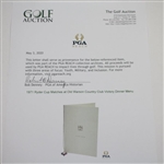1971 Ryder Cup Matches at Old Warson Country Club Victory Dinner Menu