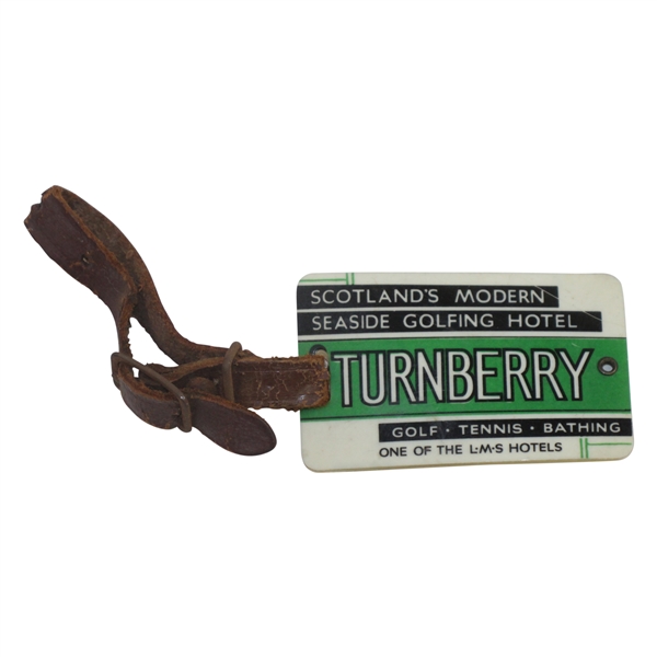 Vintage Turnberry Seaside Golfing Hotel Bag Tag with Original Strap Intact