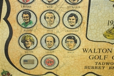 1981 The Ryder Cup at Walton Heath Signed By Both Teams James Izatt Topographical Map JSA ALOA