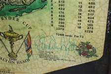 1981 The Ryder Cup at Walton Heath Signed By Both Teams James Izatt Topographical Map JSA ALOA