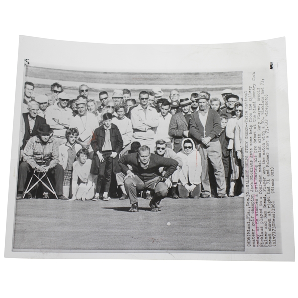Jack Nicklaus 1961 AP Wire Photo from First Match as a Professional