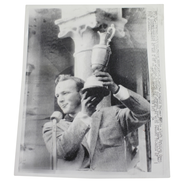 Arnold Palmer 1962 UPI Wire Photo from British Open Win at Troon