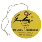 Gary Player Signed 1974 Masters Tournament Tuesday Ticket #184 JSA #HH13129