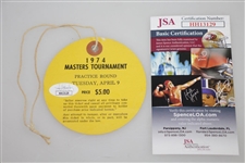 Gary Player Signed 1974 Masters Tournament Tuesday Ticket #184 JSA #HH13129