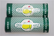 Two 2002 Masters Tournament Tube Sleeves of Strata Masters Logo Golf Balls