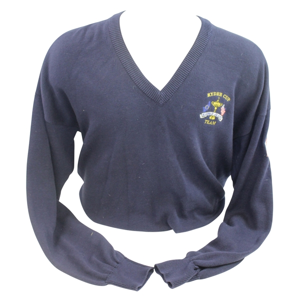 Mark Calcavecchias 1991 Ryder Cup USA Team Issued Blue Sweater - XL
