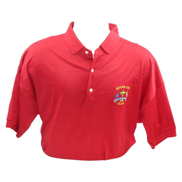 Mark Calcavecchias 1991 Ryder Cup USA Team Issued Red Short Sleeve Shirt - XXL