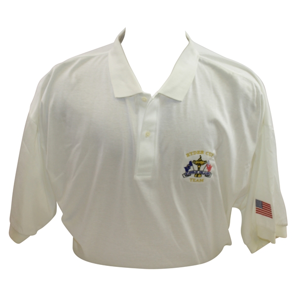 Mark Calcavecchias 1991 Ryder Cup USA Team Issued White Short Sleeve Shirt - XXL