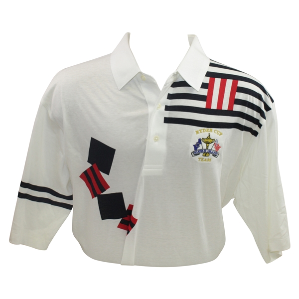 Mark Calcavecchias 1991 Ryder Cup USA Team Issued Fancy Short Sleeve Shirt - XXL