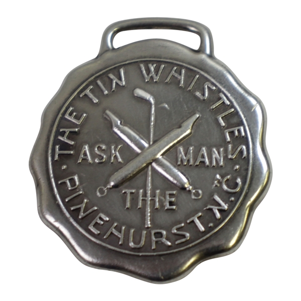 1913 Pinehurst Sterling Silver Ask The Man Tin Whistles 2nd Prize Medal Won by W.G. Clark