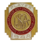 1948 US Amateur Championship at Memphis CC Contestant Badge - Willie Turnesa Winner