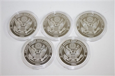 USGA Museum Ltd Ed Five Arnold Palmer Commemorative Victory Coins in Original Box with Cert