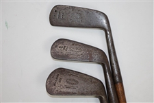 Three Tom Stewart RTJ Irons - 4-iron, Spade Mashie, & Putter