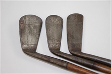 Three Tom Stewart RTJ Irons - 4-iron, Spade Mashie, & Putter