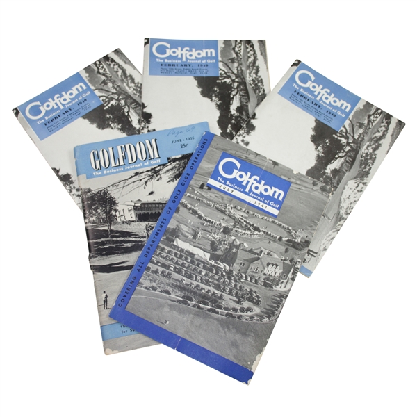 Five Vintage Golfdom Magazines - February 1940(x3), July 1941, & June 1955