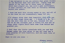 Ken Venturi's June 1964 Signed US Open Congrats Letter from Bing Crosby with Envelope JSA ALOA