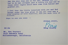 Ken Venturi's June 1964 Signed US Open Congrats Letter from Bing Crosby with Envelope JSA ALOA