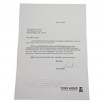 Tiger Woods Signed Condolences for Kens Passing Letter to Kathleen Venturi with Envelope - JSA ALOA