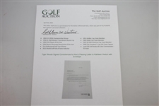 Tiger Woods Signed Condolences for Ken's Passing Letter to Kathleen Venturi with Envelope - JSA ALOA