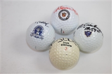 PGA Champs Al Geiberger, Dave Stockton, Davis Love III, & Shaun Micheel Signed Golf Balls JSA ALOA