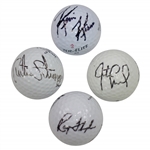 Ray Floyd, Curtis Strange, Justin Leonard, & Kevin Kisner Signed Golf Balls JSA ALOA
