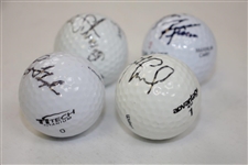 Ray Floyd, Curtis Strange, Justin Leonard, & Kevin Kisner Signed Golf Balls JSA ALOA