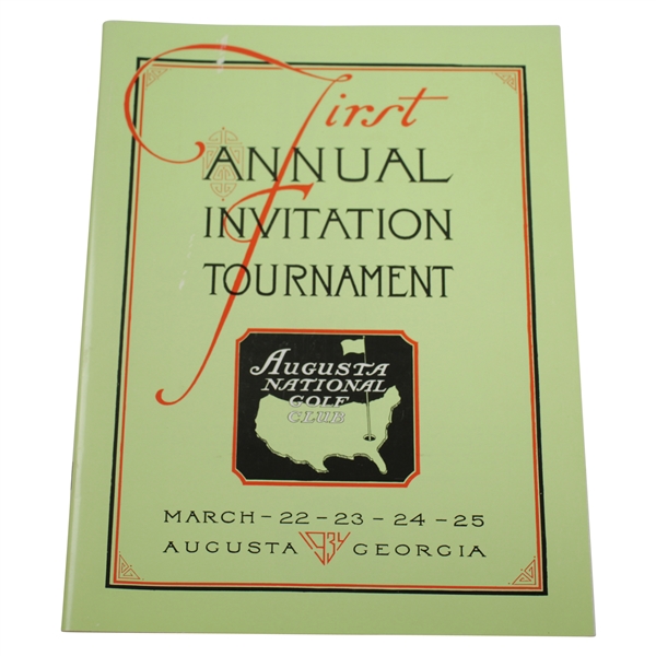 1934 Augusta Invitational Masters Tournament Reproduction Program