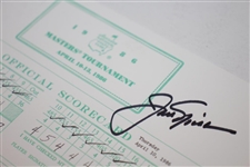 Jack Nicklaus Signed 1986 Masters Tournament Four Day Replica Scorecard Display JSA ALOA