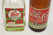 Vintage Goetz Country Club Pilsner Beer & Jeris Fore After Shave Bottles 
