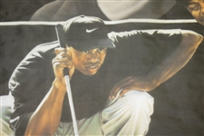 Tiger Woods Rollout Nike Cloth Collage Banner with Swing Finish, Concentration, & Victory
