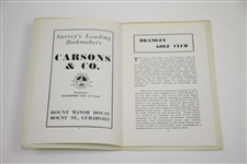 Circa 1950 The Bramley Golf Club Official Handbook by Robert Browning