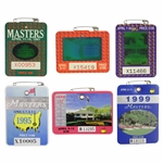 1991, 1993, 1994, 1995, 1998, & 1999 Masters Tournament Series Badges