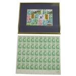 Bobby Jones Stamp Sheet (50) Plus Framed Luminaries Stamps (17)
