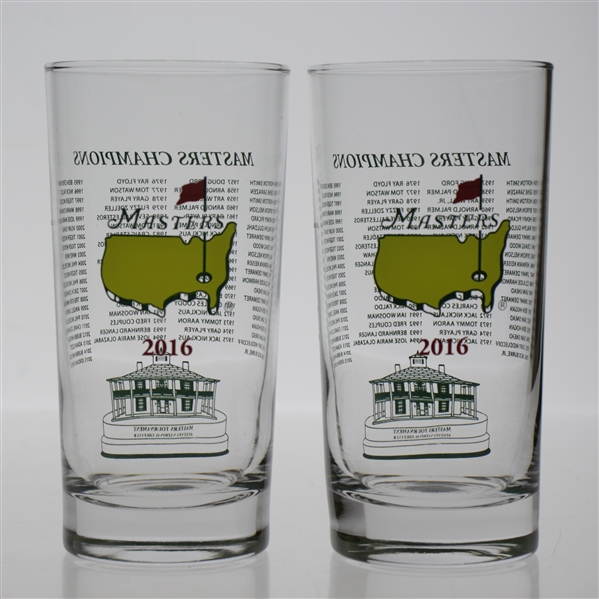 Pair of 2016 Masters Champions Commemorative Highball Glasses