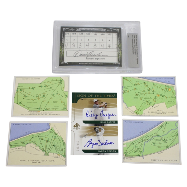 Byron Nelson, Billy Casper, & David Graham Signed Ltd Ed Golf Cards Plus 4 Cig. Cards 