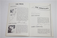 1961 Sam Snead & Gary Player (Pros) vs Gardner & Carpenter (Amateurs) Signed Program JSA ALOA
