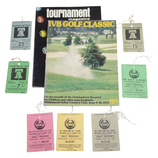 1972 & 1973 IVB Golf Classic Programs with 1965-1967 & 1975-1977 Tickets