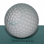 Tiffany & Co Luxury Leaded Crystal Art Glass Golf Ball Paperweight with Original Box