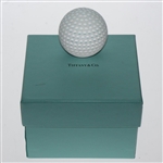 Tiffany & Co Luxury Leaded Crystal Art Glass Golf Ball Paperweight with Original Box