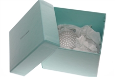 Tiffany & Co Luxury Leaded Crystal Art Glass Golf Ball Paperweight with Original Box