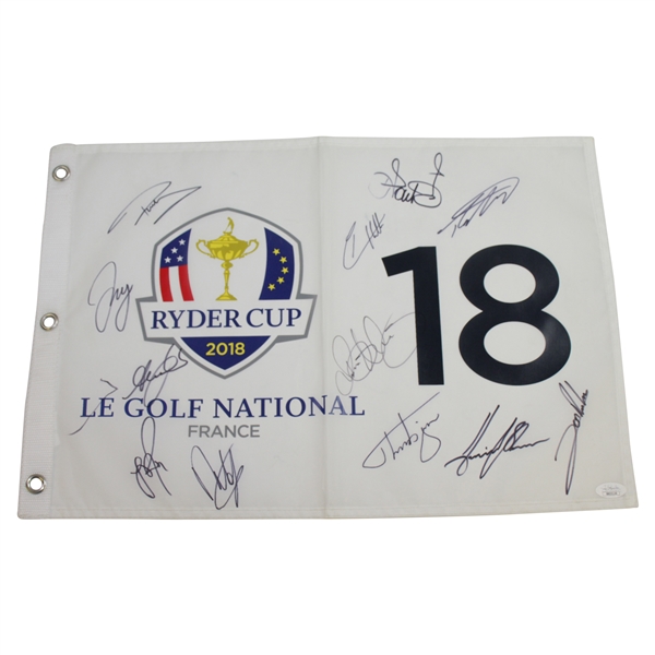 2018 Ryder Cup Flag at Le Golf National Flag Signed by European Team FULL JSA #BB22136