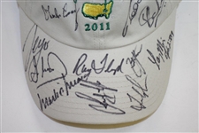 Masters Champs (15) Multi-Signed 2011 Masters Khaki Caddy Hat JSA ALOA
