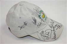 Masters Champs (15) Multi-Signed 2011 Masters Khaki Caddy Hat JSA ALOA