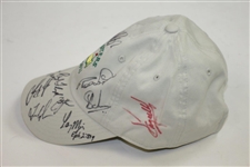 Masters Champs (15) Multi-Signed 2011 Masters Khaki Caddy Hat JSA ALOA